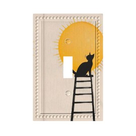 HLCoChT Decorative Art Light Switch Covers Sun - gazing Cat Switch Plate Cover Single Toggle Wall Plate Decorative Switchcover Electrical Switchplate