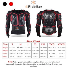 Motorcycle Jacket Full Body Armor, Chest Protection Dirt Bike Gear for Men Motorcycle Gear Motorcycle Armor Motocross MTB Racing Off-Road (X-Large, Red)