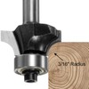 sourcing map Roundover Router Bit 1/4 Shank 3/16" Radius Carbide