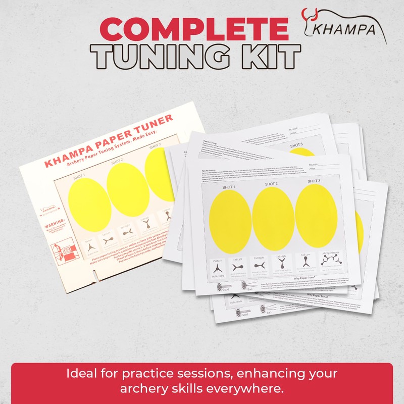KHAMPA DIY Paper Tuning Archery Kit with 12 Paper Sheets-
