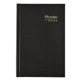 Brownline® 2026 Traditional Daily/Monthly Planner, Untimed Journal, 12 Months, January to December, Perfect Binding, 7.5" x 5", Black (CB387.BLK-26)