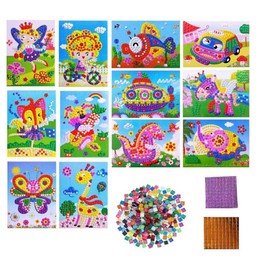 WANLIAN Sticky Mosaic Set Stickers for Children Art Craft Set DIY Handmade Art Children DIY Painting for Painting Craft Training (12 Pieces)
