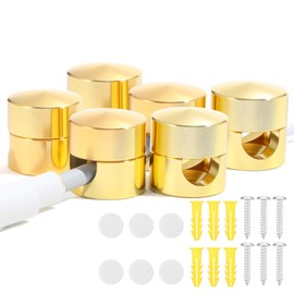 simarro 6 Pack Wire Holders, Desk Cable Holders, Gold Adjustable Cable Holders, 2-in-1 Aluminum Cord Clips Charger Cable Management Cable Management Cord Organizer for Desk, Office, Nightstand.