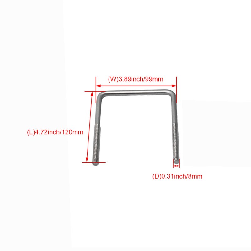 BQLZR 85mm Inner Width Silver Stainless Steel M8 Thread U