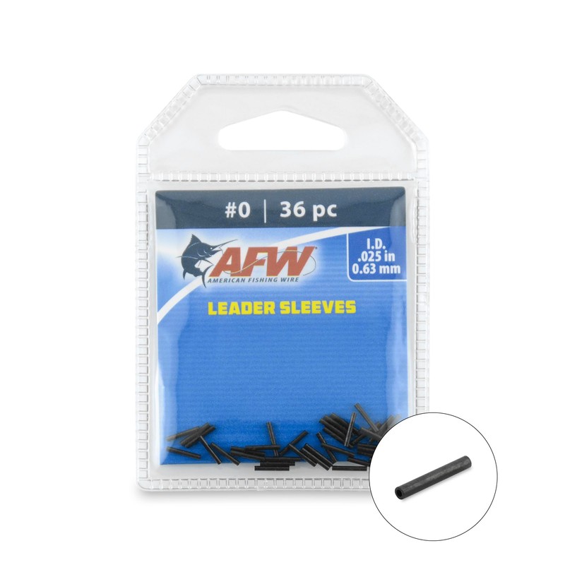 American Fishing Wire Single Barrel Crimp Sleeves, Black, 0.025-Inch Inside