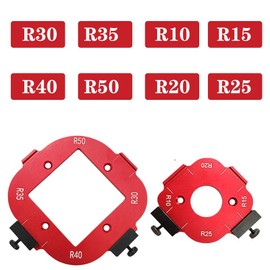 Radius Jig Router, Pack of 2 Milling Templates for Router 8-in-1 Radius Jig Router Stencils Corner, R10/R15/R20/R25/R30/R35/R40/R50 Radius Routing Templates for Woodworking DIY