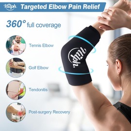 Hilph Elbow Arm Ice Pack Sleeve for Tendonitis, Wearable Tennis Elbow & Golfers Arm Ice Pack Wrap for Sport Injuries, Hot Cold Therapy Compression Sleeve for Elbow, Arm, Ankle, Calf (Large)