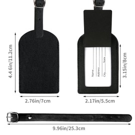 5 Pack Luggage Tags，PU Leather Luggage Bag Tags，Leather Luggage Bag Case Tags for Women Men Travel，Premium Travel Bag Baggage Tags Suitcase Identify Labels with Privacy Cover