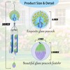 MUMTOP Wind Chimes for Outside-Glass Peacock Wind Chime - Deep