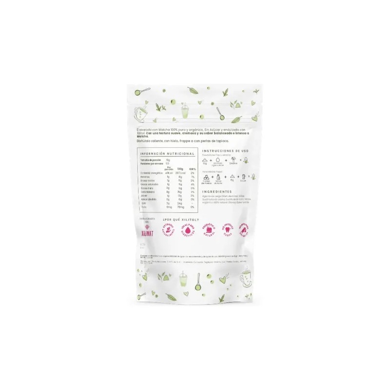 Matcha Latte Orgánico Sin Azúcar 500g