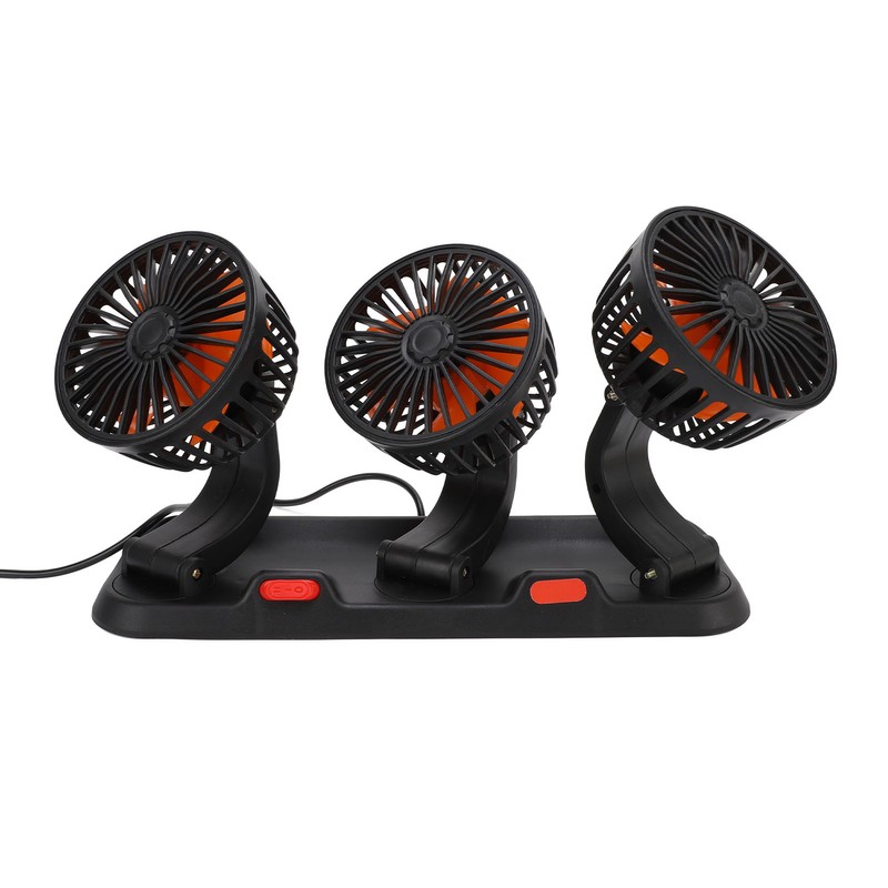 Three Head Car Fan 2 Speed Adjustable 360 Degree Rotation