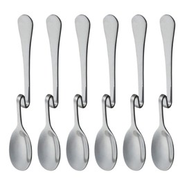 Set of 6 Hanging Coffee Spoon Creative Bending Handle Stainless Steel Stirring Spoons for Tea Coffee Dessert (Vertical Hanging L)
