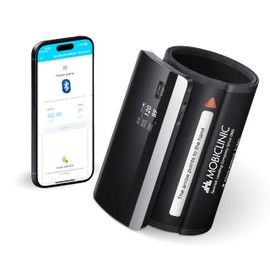 Mobiclinic®, Misuratore Pressione da Braccio, Digitale, Connessione Bluetooth e APP, Guida Vocale, 50 Memorie, Rilevamento del Movimento, Ricarica USB, Preciso, Cardiomed