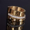 Jarlinwel Stainless Steel CZ Zirconia Roman Numeral Ring For Women