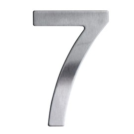 3 Inch House Numbers Sticker Stainless Steel, Self-Stick Metal Address Mailbox Number Satin Sign 7