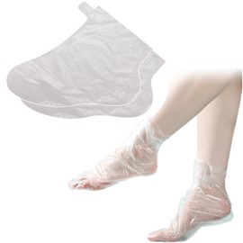 YFFSFDC Disposable Foot Cover, 200 Pieces, Includes Seals, Multi-Purpose, DIY, Waterproof, Infection Prevention, Unisex, Transparent (Pack of 200)