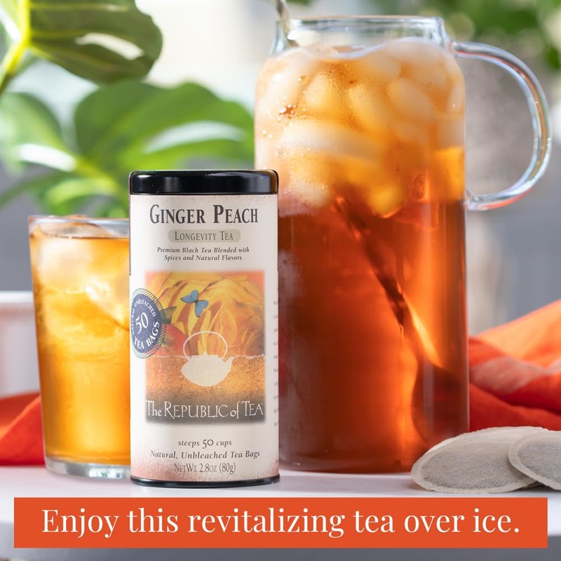 The Republic of Tea - Ginger Peach Black Tea, Caffeinated,