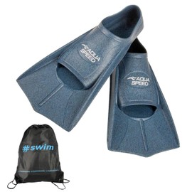 Aqua Speed Reco Set High-Tech Short Swimming Fins for Adults and Children + Ultrapower #Swim Bag Backpack Men Women Training Fins Colour: Oceanic Onyx /01, Sizes: 33/34