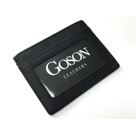 Goson Slim Wallet Leather Money Clip Wallet For Men - Front Pocket Wallet, Credit Card Holder, Slim Minimalist Wallet - Black