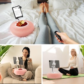 SupeDesk SupeDesk Tablet Pillow Stand for Reading, Adjustable Tablet Pillow Stand for Lap with Detachable Bowl, Fits 4.7"-13" Kindle/Phones/Tablets, Watch Videos, Stream Media, Pink