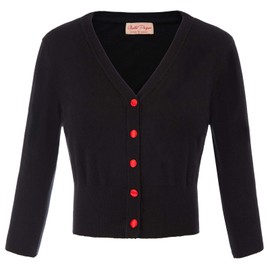 Belle Poque BP609 women's 3/4 sleeve bolero, festive cardigan, bolero jacket, shoulder jacket, cherry design - Vintage l