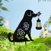 Solar Lights Outdoor Garden Decor - Metal Dog Holding Lantern