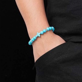 UYVPAER Pack of 3 Cross Bracelets, Matte Braided Rope, Elastic Christian Bracelet, Adjustable Jesus Bracelet for Jewellery Gifts