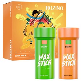Rozino Hair Wax Stick, Styling Wax, Nourishing Hair Accessories - Smooth Hair Wax Stick for Women and Children, Gel Tamer for Flyaway Hair, Bun Maker and Styling Cream, 2.65*2 Fl Oz:_One box contains two sticks