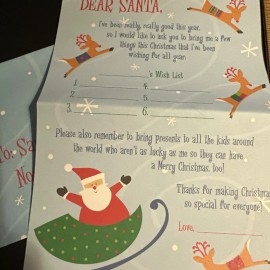 Vtg Christmas Card UNUSED Letter to Santa Matching Envelope Reindeer North Pole