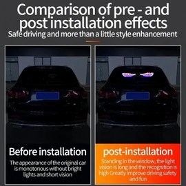 Devil Eyes Light for Cars,DIY Car Dynamic Devil LED Eyes,Programmable Flexible Window Screen Led Display,Devil/Eyes Car Light,Dynamic LED Colourful Eye Lamp,Truck Windscreen Eyes,Soft Screen(70*173mm)