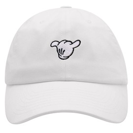 JPAK Cartoon Shaka Premium Dad Hat Embroidered Baseball Cap Surfing Ocean White