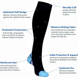 8 Pairs of Compression Socks for Men and Women, Compression Socks, Support Stockings (15-20 mmHg) for Running, Travel, Sports, Flight, Pregnancy, Maternity, Cycling, Nurses, Assortiment 02 (4 pairs)