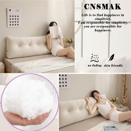 cnsmak Triangular Wedge Headboard Pillows Twin Headboard Pillow Long Backrest Positioning Support for Sleeping Reading Backrest Pillow with Side Pockets Wedge Pillow Reading Bed Rest Pillow