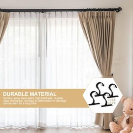 4Pcs Drapery Hooks Curtain Rod Bracket with Screws, Heavy Duty Aluminum Alloy Fixing Rod Bracket for Outdoor Bedroom, Living Room