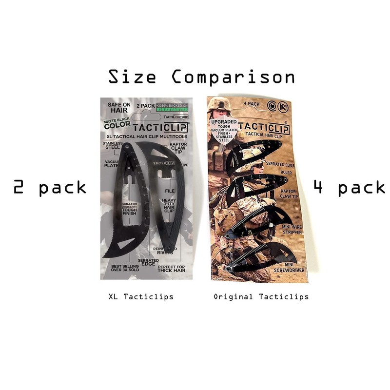 Tacticlip - XL Snap Hair Clip Multitool Barrettes for Thick