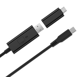 Laptop 2-in-1 Video Conversion Cable, USB-A / USB-C to USB-C Display Cable, Suitable for Laptop without Full-featured Type-C, or Insufficient Type-C and HDMI Port, Windows, Mac with M1 M2 M3 chip