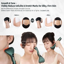 FREECOZYER Lymphatic Drainage Massager, Cellulite Massager Tool, Bianstone Gua Sha Tool Deep Tissue Machine with 9 Levels of Adjustable Heat & Vibration, Body Sculpting Machine for Full Body (White)