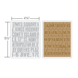 Sizzix 657948 Sizzix Texture Fades Embossing Folders By Tim Holtz 2-Pkg-Subway and Stencil