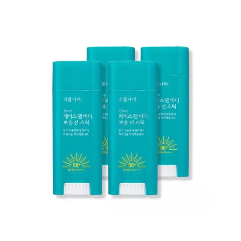 Plant Lab 식물나라 선스틱 페이스앤바디 유기자차 보송 선스틱 30g 4개