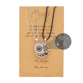 Valentines Day Gift Couple Necklace Matching Sun and Moon Necklaces for Him and Her I Love You Necklace 100 Languages for Husband Wife Couples and Best Friends Valentines Gifts for Him
