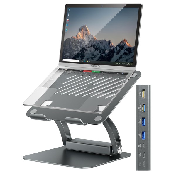 tounee Laptop Stand with Detachable USB-C Hub, 100W PD Charging,