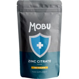 Zinc 100mg 120 Tablets Max Strength | Immune Function, Fertility & Healthy Bones, Vision, Hair, Nails and Skin | Zinc Citrate Supplement | Vegan UK Made | GMP Approved | MOBU