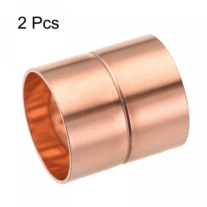 sourcing map Copper Pipe Coupling 35mm Straight Connecting Adapter with