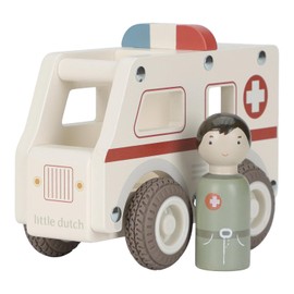 Little Dutch 2527 Wooden Car Ambulance White