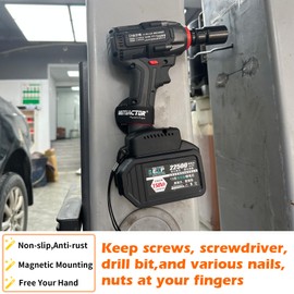 MUTUACTOR Tool Holster Drill Holder,Non-Slip Magnetic Holders for Power Drills,2Pack Strong Handy Magnetic Drill Bit Holder for Cordless Driller Impact Wrench Screws Bits Nails and Magnetic Hardware