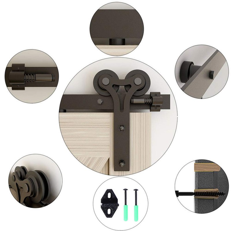 TSMST 4FT Sliding Barn Door Hardware Kit, Heavy Duty Sturdy