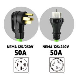 NEMA 14-50P to SS2-50R 15FT Generator Extension Cord 125/250V 50 Amp 14-50P Male Connector to SS2-50R Twist Lock Female RV Connector for RV EV Camper Generator