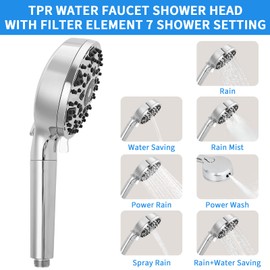 Dual Shower Head for Couples with Handheld, Tandem Shower System Featuring 6-Spray Modes Handheld & 360° Adjustable Rainfall Showerhead, Easy Install for Two People Bathroom (Chrome)