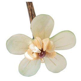 CCcollections Wooden Hair Pins for Women | Vintage Hair Accessories for Women | Decorative Pin for Daily Wearing, Casual, Party, Travel, & Weddings - Flower A Green