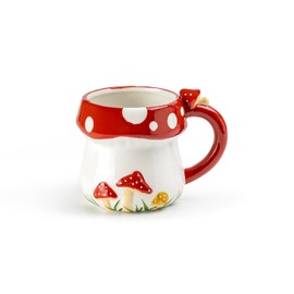 Gracie China Shop Fairytale Red Mushroom 14oz Ceramic Mug, Regular